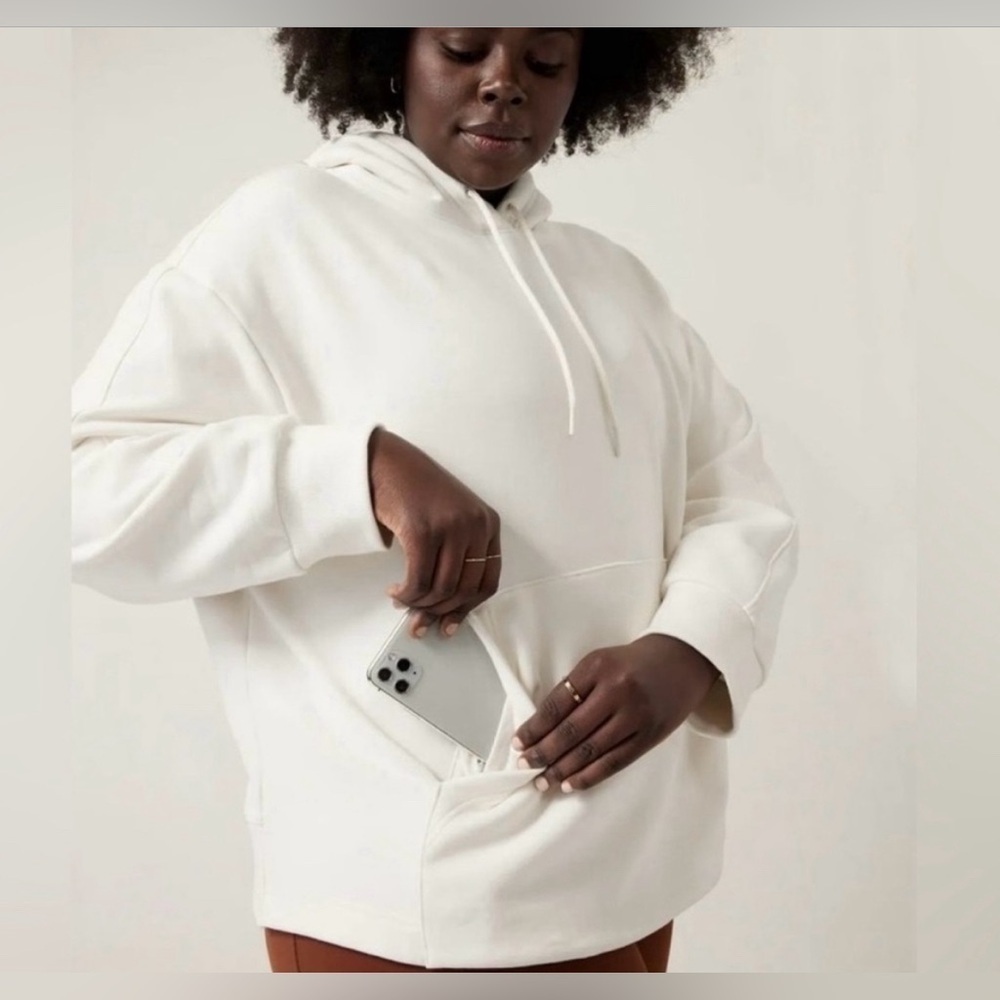 NWT Athleta Retroplush II Hoodie Magnolia White Size 3X.